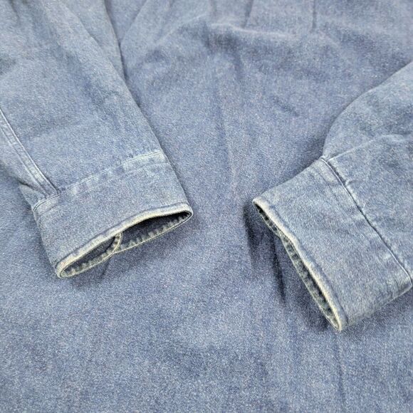 Vintage Y2K 90s Tommy Hilfiger Crest Long Sleeve Button Down Denim Plaid Shirt - Picture 14 of 14